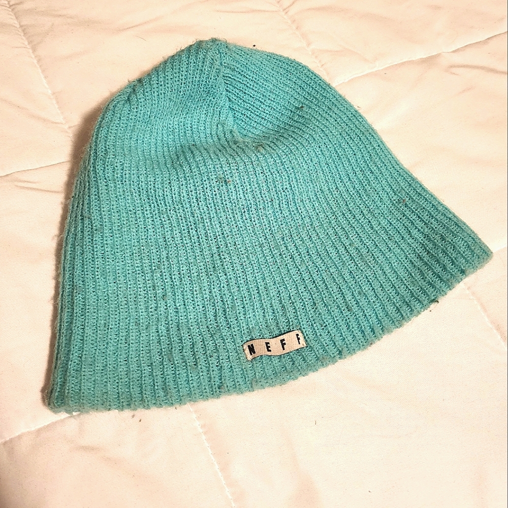 Cyan blue Neff beanie